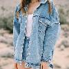 Blouson femme en Denim - Ref 3320928