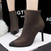 Bottines Femme Classique en daim avec Talons Hauts - Ref 2649