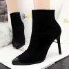 Bottines Femme Classique en daim avec Talons Hauts - Ref 2650