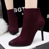Bottines Femme Classique en daim avec Talons Hauts - Ref 2651