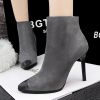 Bottines Femme Classique en daim avec Talons Hauts - Ref 2652