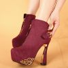 Bottines Femme en Daim avec Talons Hauts - Ref 2689