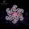 Broche femme BLANCHE en cristal autrichien - Ref 1177072