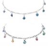 Chaine de cheville Couple LUCKYMOJO Argentée - Ref 3102091