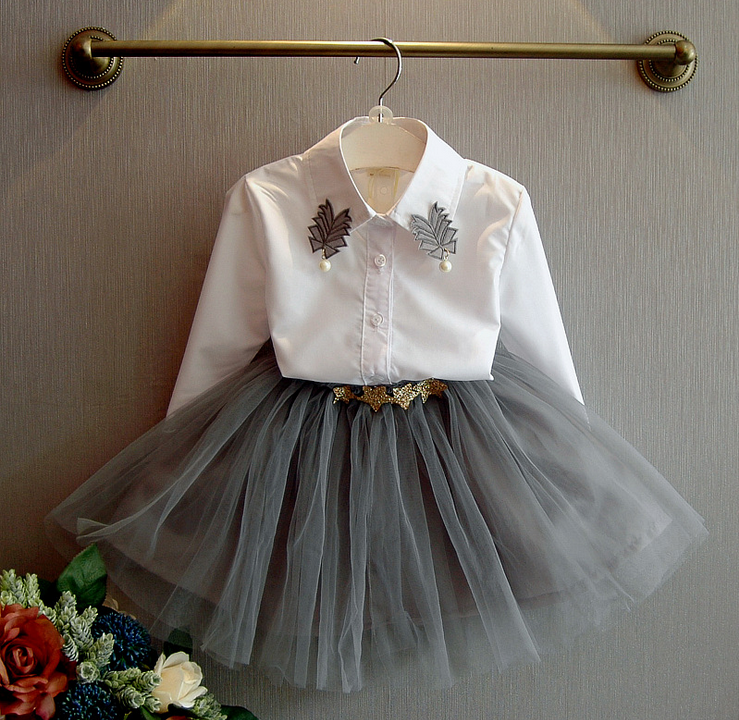 Chemise fille à manche longue - Ref 2087338