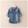 Chemise fille à manche longue en toile - Ref 2088616