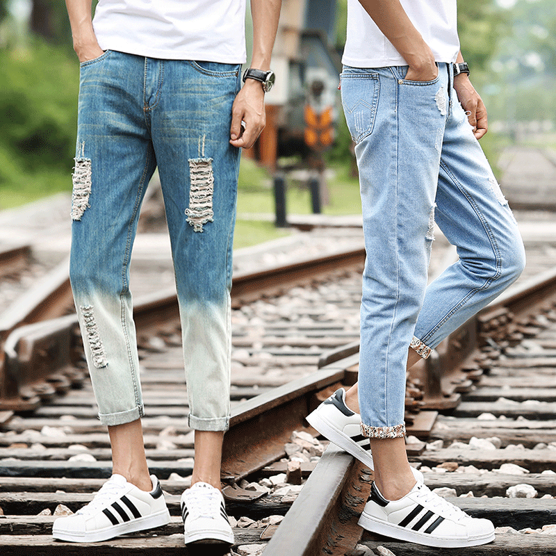 Jeans pour adolescent pieds Slim été - Ref 1460817