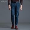 Jeans coupe droite en coton pour automne - Ref 1464611
