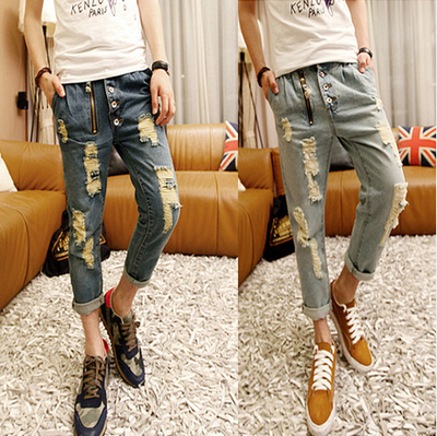 Jeans pour adolescent droite polyester printemps - Ref 1466033