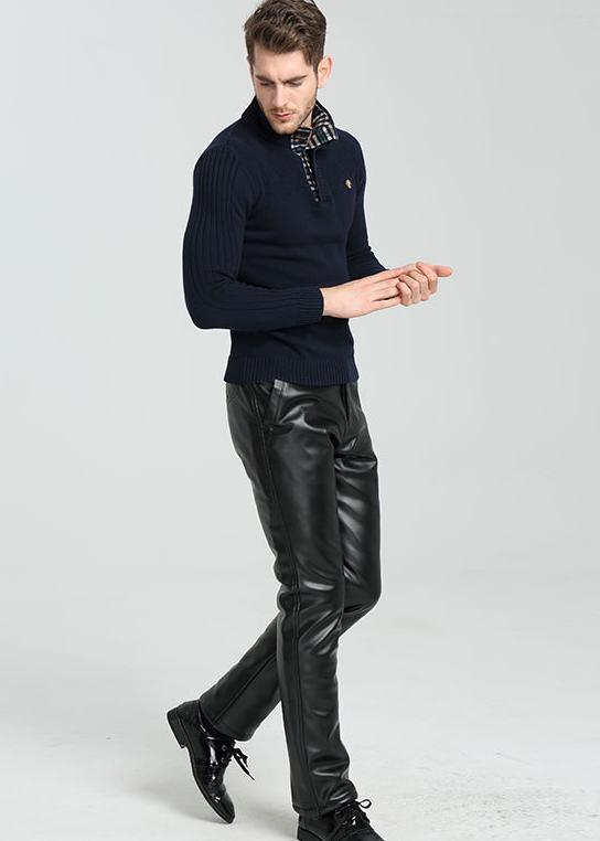 Pantalon cuir homme serré pour jeunesse PU hiver - Ref 1480068
