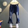 Pantalon fille jeans en mélange - Ref 2060549