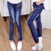 Pantalon fille en Coton denim bombe - Ref 2062235