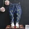 Pantalon fille jeans en mélange - Ref 2062384