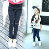 Pantalon fille en coton denim - Ref 2062437
