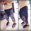 Pantalon garçon jeans trou en toile - Ref 2054513