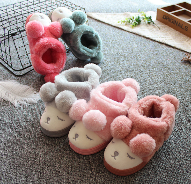 Pantoufles enfants en pour hiver - semelle plastique Ref 1004663