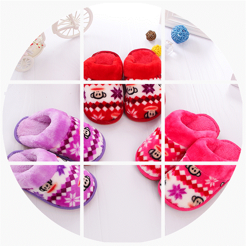 Pantoufles enfants en pour hiver - semelle plastique Ref 1025406