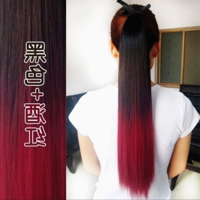 Perruque Gradient queue de cheval cheveux raides - Ref 2612208