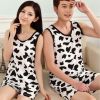 Pyjama mixte en Coton à sans manches - Ref 3006290