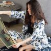 Pyjama pour femme en Coton à manches - Ref 2993192
