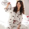 Pyjama pour femme en Coton à manches - Ref 2993233