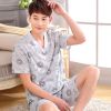 Pyjama pour homme en Soie de glace à manche courte - Ref 3003302