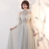 Robe de soirée manchon lanterne - Ref 3210582