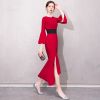 Robe de soirée manchon cloche - Ref 3210922