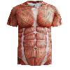T-shirt imprimé muscle abdominal en 3D - Ref 3424287