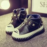 Chaussures hiver enfant en Cuir spatial ronde rivet pour - semelle caoutchouc naturel Ref 1043146