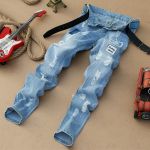 Jeans pour adolescent pieds Slim en coton été - Ref 1460899