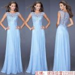 Robe de Soirée en Mousseline Et dentelle - Ref 891