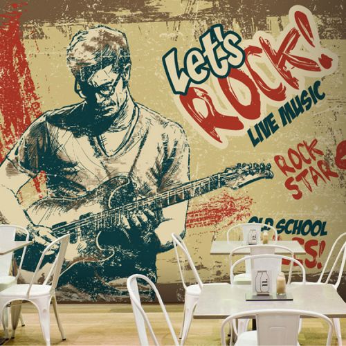 Affiche murale géante AIBOO nostalgie rétro - papier peint en soie Ref 2450282