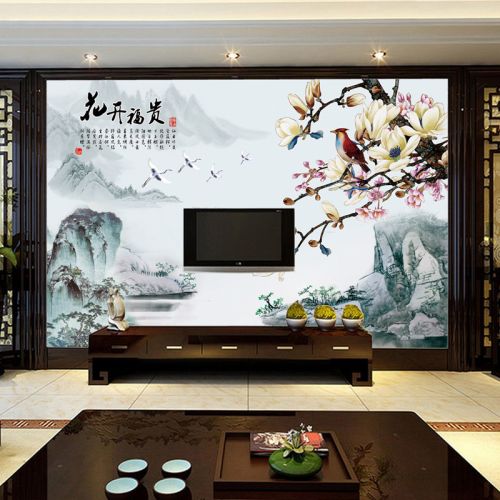 Poster mural 3D géant BEAUTY FOR CENTURY moderne chinois - papier peint en soie Ref 2450392