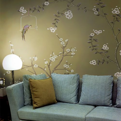 Affiche murale géante moderne chinois - papier peint en soie Ref 2450615