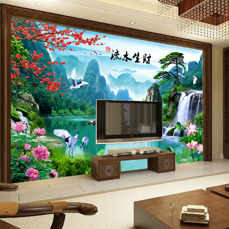 Affiche murale géante moderne chinois - papier peint en soie Ref 2450645