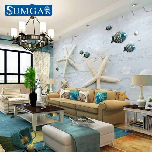 Affiche mural 3D géant SUMGAR Méditerranée - papier peint en soie Ref 2450985
