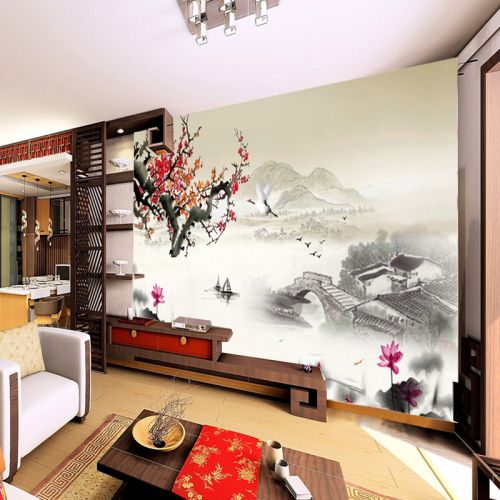 Affiche murale géante moderne chinois - papier peint en soie Ref 2451111