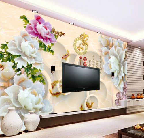 Affiche mural 3D géant moderne chinois - papier peint en soie Ref 2451159