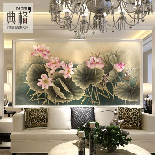 Affiche murale géante moderne chinois - papier peint en soie Ref 2451861