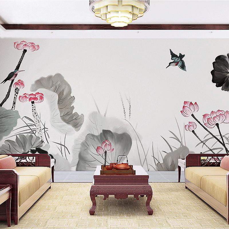 Affiche murale géante moderne chinois - papier peint en soie Ref 2451870