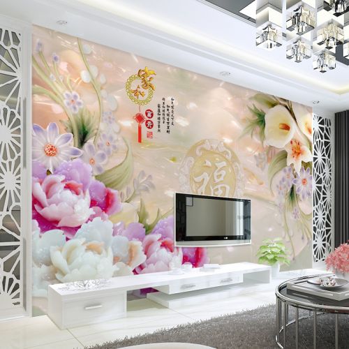 Poster mural 3D géant moderne chinois - papier peint en soie Ref 2452350