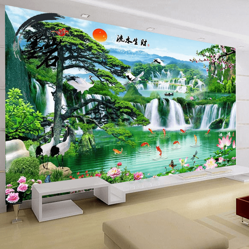 Affiche murale géante moderne chinois - papier peint en soie Ref 2452426