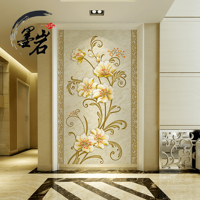 Affiche murale géante moderne chinois - fond d'écran de broderie Ref 2452682