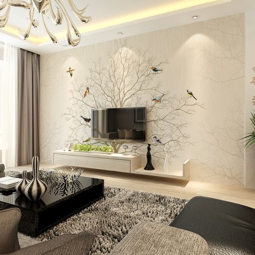 Poster mural 3D géant moderne chinois - papier peint en soie Ref 2453289