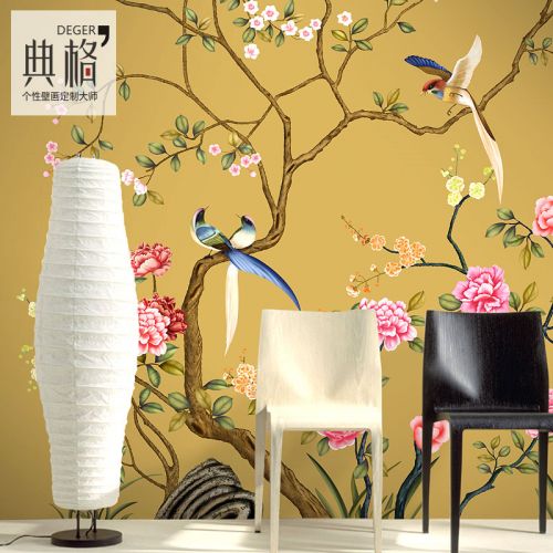 Affiche murale géante moderne chinois - papier peint en soie Ref 2453805