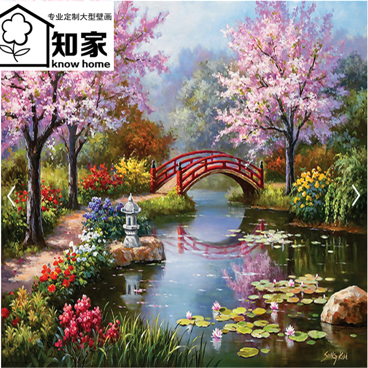 Affiche murale géante moderne chinois - papier peint en soie Ref 2454857