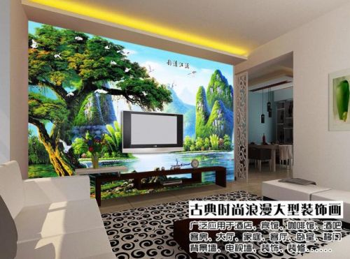 Affiche murale géante moderne chinois - papier peint en soie Ref 2455657