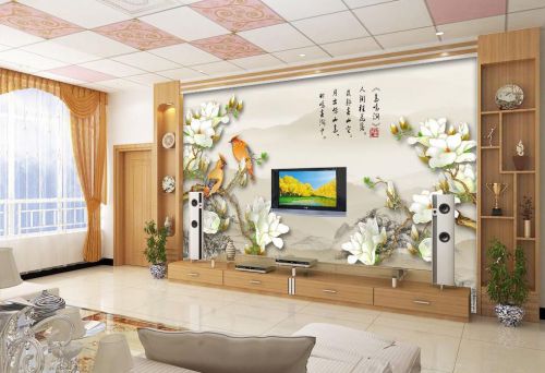 Affiche murale géante moderne chinois - papier peint en soie Ref 2455676