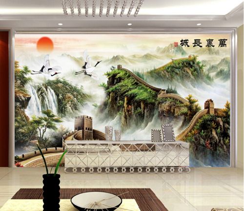 Affiche murale géante moderne chinois - papier peint en soie Ref 2455741